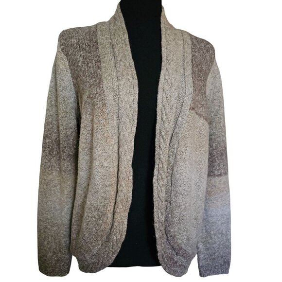 Chico's Earth Colored Open Casual Everyday Sweater Cardigan, Size 8/10 - Picture 1 of 8